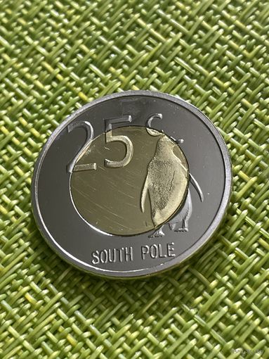 Южный полюс 25 центов 2013 г ( Биметалл )