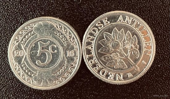 Антильские острова 5 центов 2016 Unc Нидерландские Антиллы