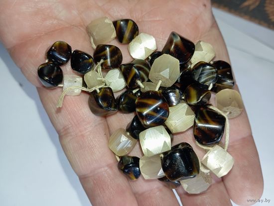 Бусы из Агата  . Распродажа винтажный бижутерии с натуральными камнями .