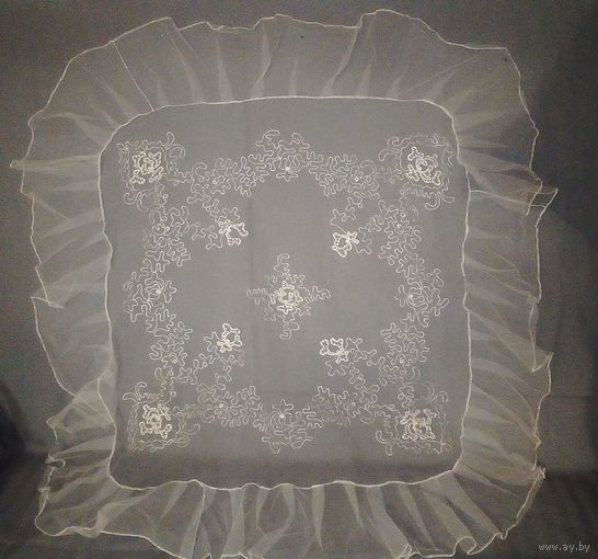 Две накидки на подушки СССР тюль дедерон одним лотом