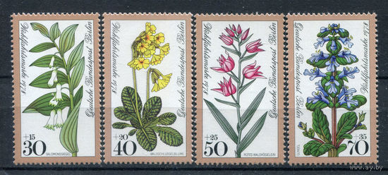 Берлин - 1978г. - Дикие цветы - полная серия, MNH, одна марка с отпечатками [Mi 573-576] - 4 марки