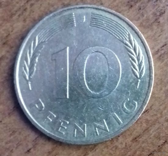 Германия 10 пфеннигов 1980 г. (J)
