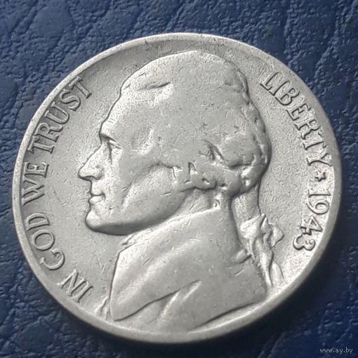5 центов  1943 S США Джеферсон серебро