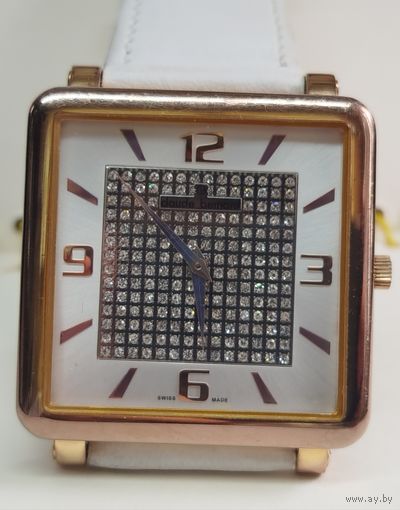 Часы "Cloude bernard" Swiss made,мех Ronda,состояние,крупные 24 мм по ушкам под ремешок+Новый ремешок в комплекте!
