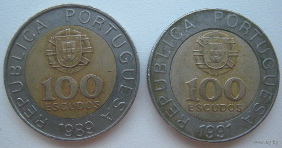 Португалия 100 эскудо 1991 г.