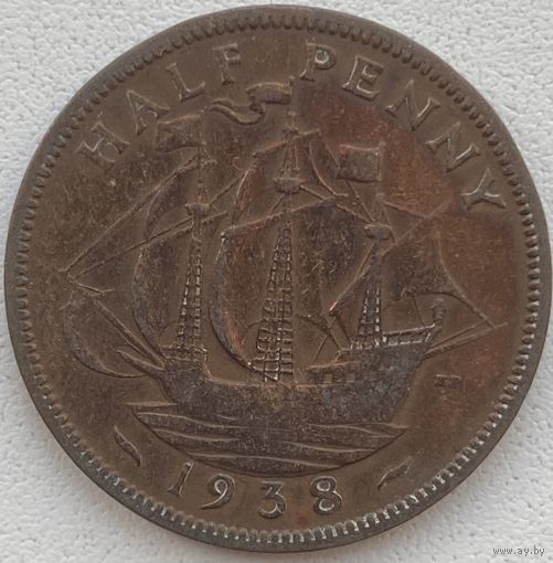 Великобритания 1/2 пенни 1938 г.