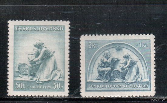 Чехословакия-1937,(Мих.361,363)  **  , Мать и Дитя