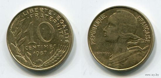 Франция. 10 сантимов (1987, XF)