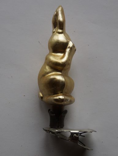 Елочная игрушка ссср заяц серая шейка