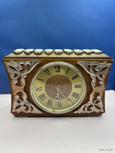 Часы настольные (каминные) "Весна", дерево, металл, Владимирский часовой завод, СССР, 1980-1990 гг