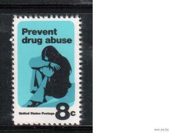 США-1971, (Мих.1050) , ** , Против наркотиков(одиночка)
