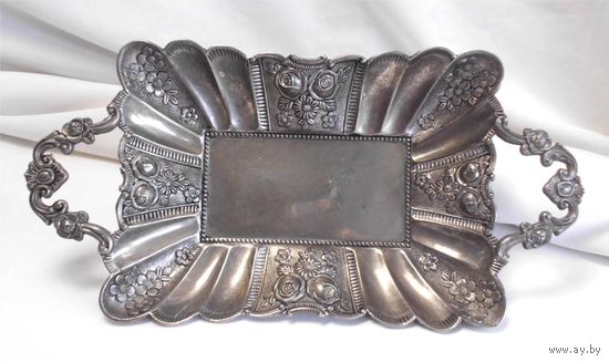 Визитница Поднос для визиток 30 х 15 см Серебрение