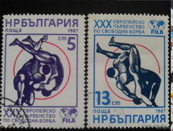 Болгария 1987. Спорт Чемпионат Европы по вольной борьбе.  серия