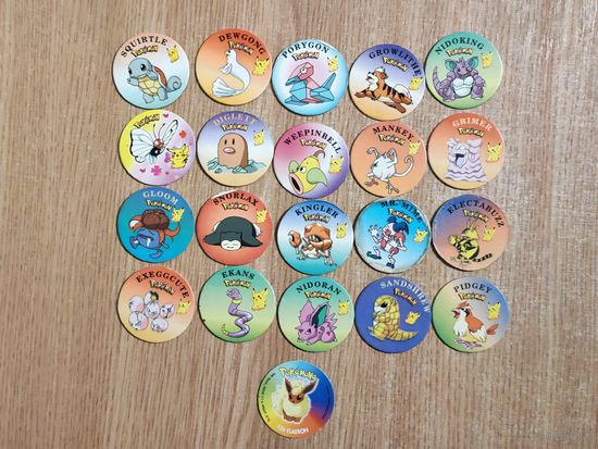 Фишки Покемон Pokemon  CAPS кэпсы сотки / цена указана за 1 штуку/