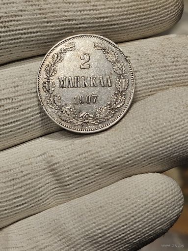 2 марки для Финляндии.  Николай Второй .1907