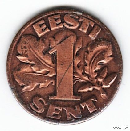 Эстония 1 сент 1929 г. Br _состояние XF