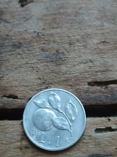 Италия 1 лира 1949 год