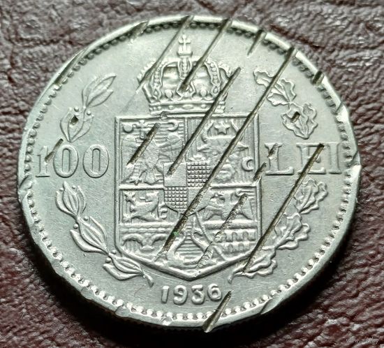 Румыния 100 леев, 1936   ГАШЁНЫЕ    ( 1-10-2 )