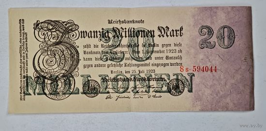 1923 год  Германия 20 000 000