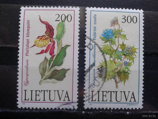 Литва 1992 Цветы из Красной книги Полная серия Михель-2,5 евро гаш