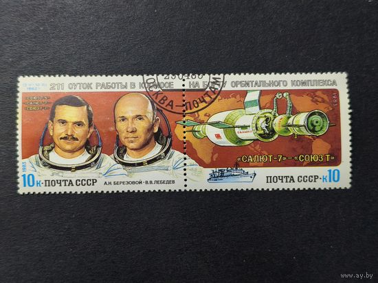 1983 СССР. Космические исследования с помощью "Салюта-7" и "Союза Т"