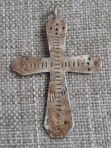 Крестик православный, самодельный,  окопное творчество.