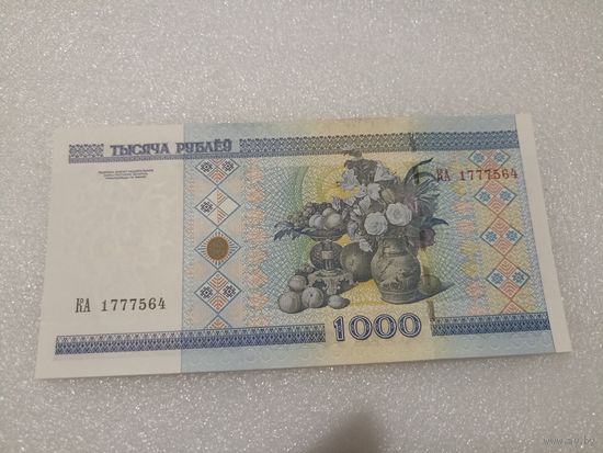 1000 рублей 2000 года, серия КА - UNC. Беларусь, РБ