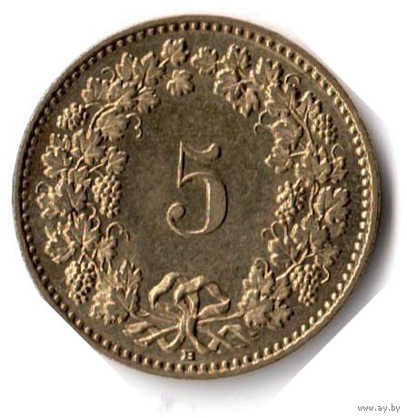 Швейцария. 5 раппенов. 2009 г.