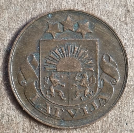 Латвия 2 сантима, 1932 г., KM# 2