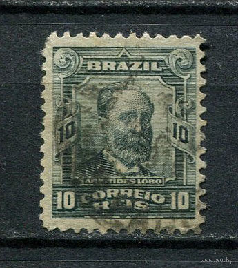 Бразилия - 1906/1910 - Аристидес Лобо 10R - [Mi.163] - 1 марка. Гашеная.  (Лот 9DR)