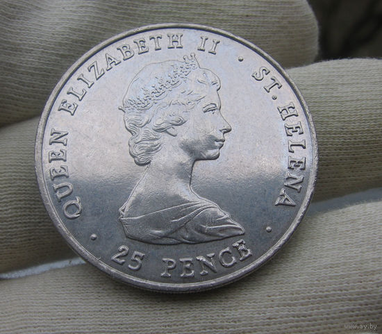 Остров святой Елены 25 пенсов 1980 корабль