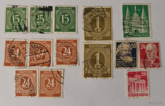 Марки Союзнической оккупационной зоны (подробнее - в описании)