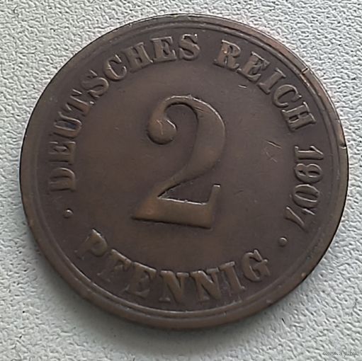 Германия 2 пфеннига, 1907 A 4-4-34