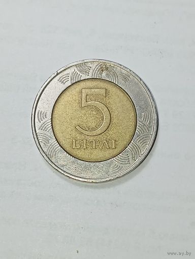 Литва 5 лит 1999 года .