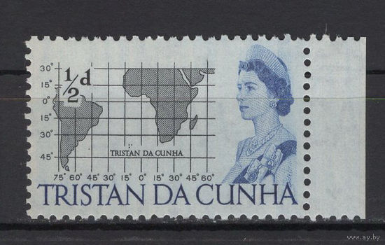 Тристан да Кунья /Tristan da Cunha 1965** Карта География Елизавета II