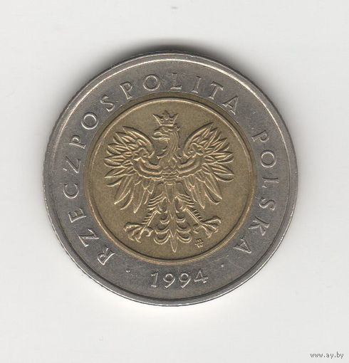5 злотых Польша 1994 Лот 8895