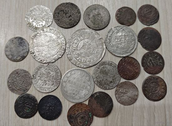 Лот серебрушек. 22 монетки