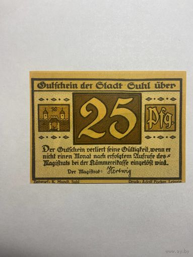 25 пфенингов (нотгельды) г. Германия.-1012