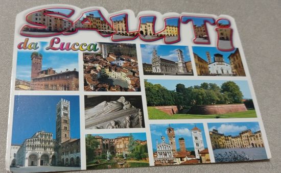 Посткроссинг. Открытка из Италии: Салюти-да-Лукка (11х16,5).  Прошла почту. Художественные марки, чёткий штемпель.