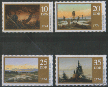 ГДР. М. 1958/61+Блок 40. 1974. 200-летие К.Д. Фридриха. ЧиСт.