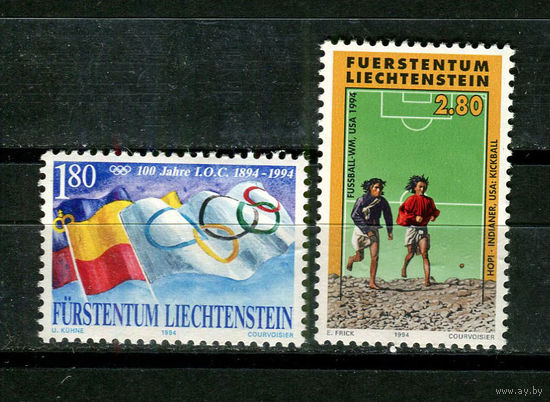 Лихтенштейн - 1994 - Олимпийские игры. Футбол - 2 марки. MNH.  (Лот 3JH)-TG2P25