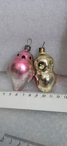 Ёлочные игрушки. Снегирь и совёнок. 4-12