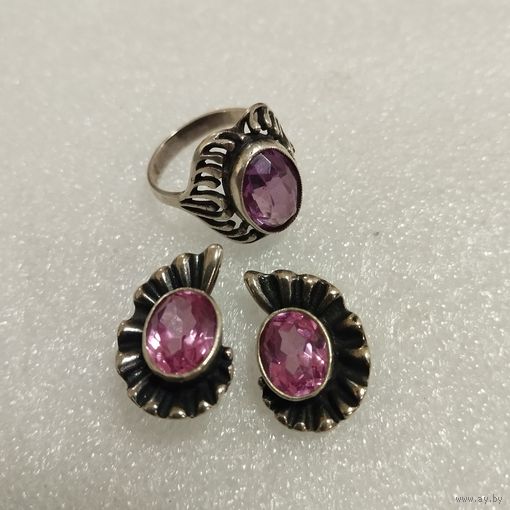 Серьги Вечерняя заря, 925. СССР