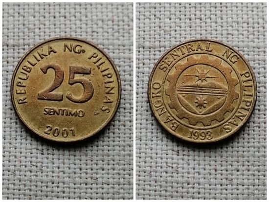 Филиппины 25  сентимо 2001