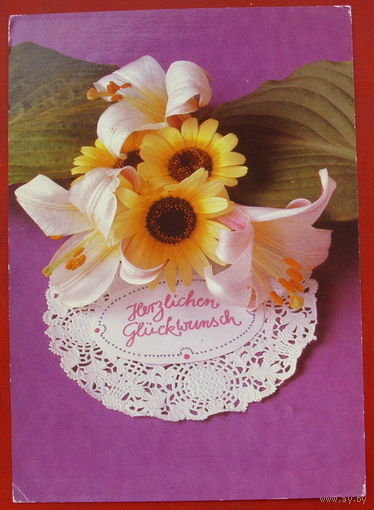 ГДР. Цветы. Чистая. 972.