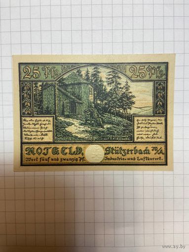 25 пфеннигов (нотгельды) г. Германия Штуцербах-1201