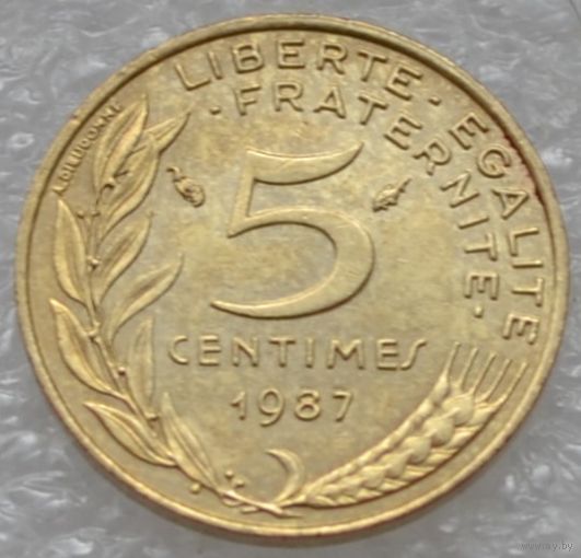 Франция, 5 сантимов 1987 г.