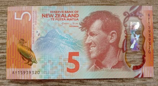 Werty71 Новая Зеландия 5 долларов 2015 UNC банкнота