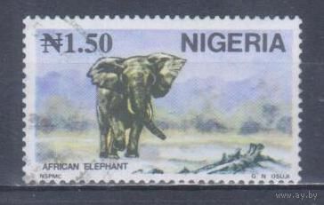 [2297] Нигерия 1993. Фауна.Африканский слон. Гашеная марка.