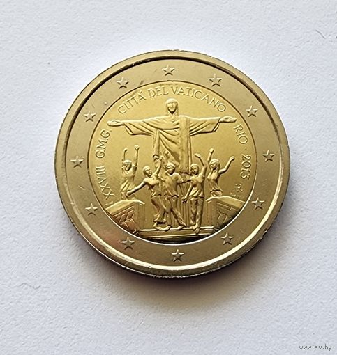 Ватикан 2 евро 2013  Всемирный день католической молодежи в Рио-де-Жанейро UNC  без буклет
